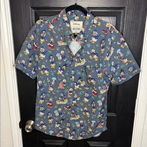 RSVLTS Disney Donald Duck Gray Character Print Shirt